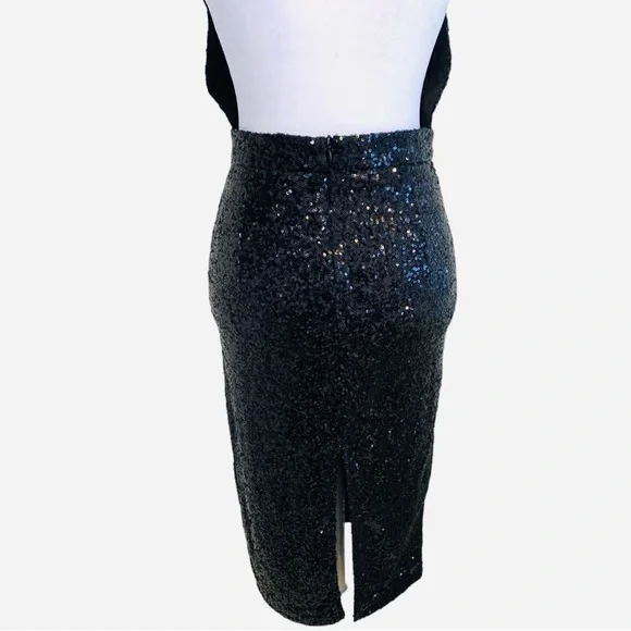 Rehab | Nearly Naked Backless Sequin Midi Dress Black Size S - Picture 10 of 16